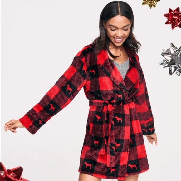 PINK Victoria's Secret Other - SOLD LOCALLY: VS PINK Black & Red Robe